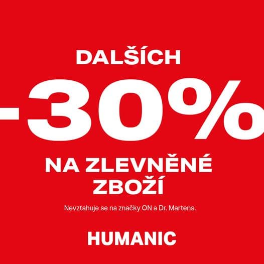 Humanic - extra sleva 30% na zlevněné zboží