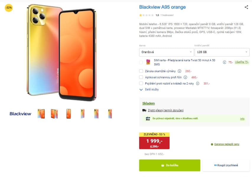 Blackview 8x 2,1GHz, 8GB RAM, 128GB, 6,5"