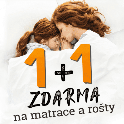 1+1 zdarma na matrace, rošty a toppery