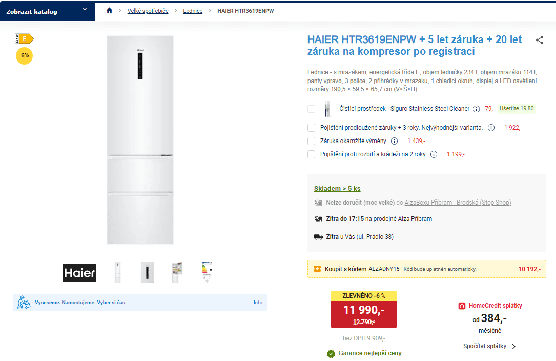 Komb. lednice Haier, 234/114l, Multi Air Flow