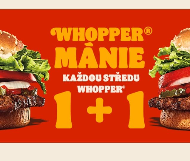 Akce 1+1 zdarma na Whopper