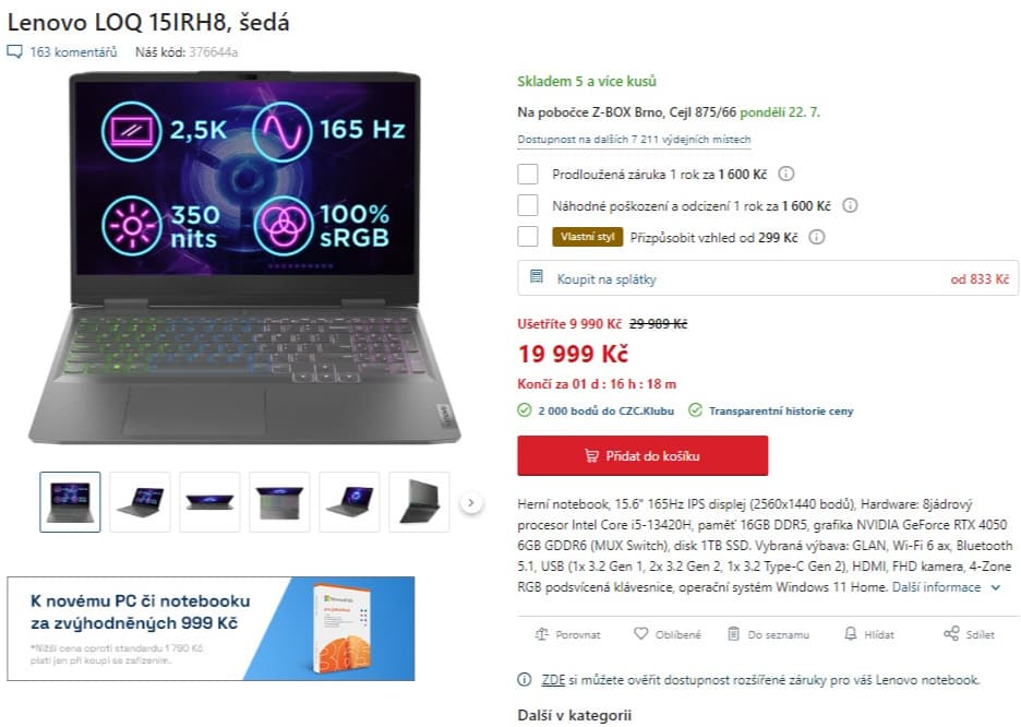 Lenovo i5 4,6GHz, 16GB RAM, Nvidia 6GB, 15,6"