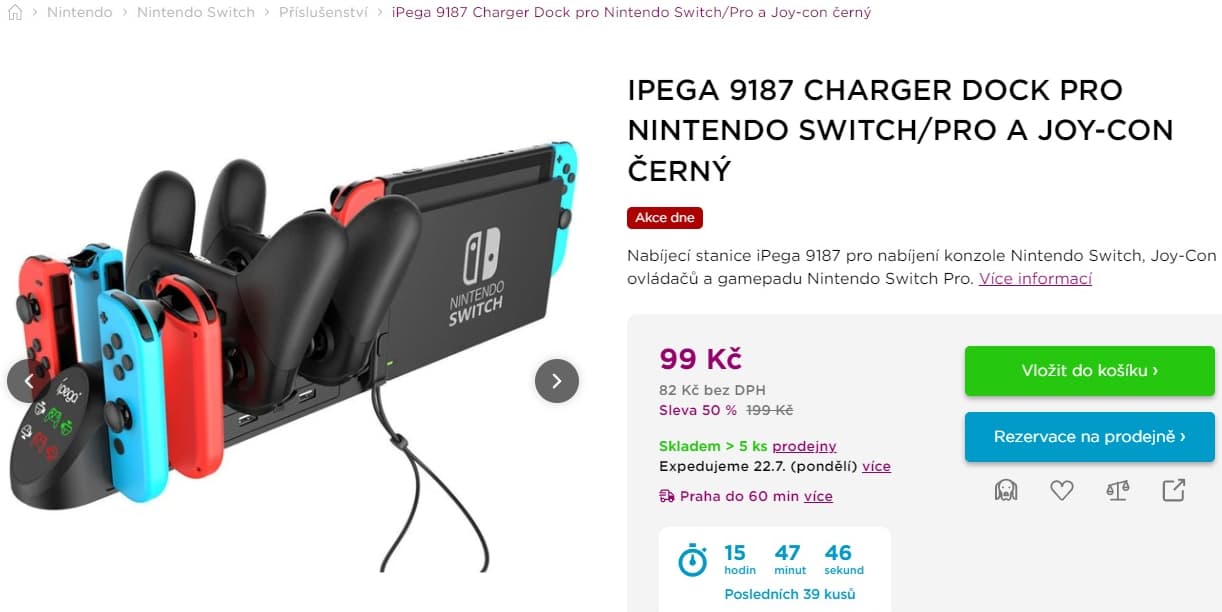 Dobíjecí stanice pro Nintendo