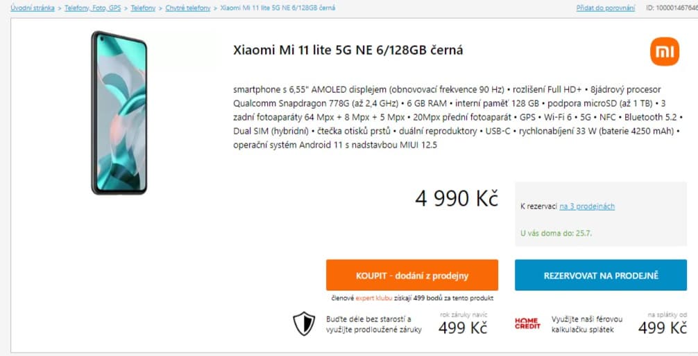 Xiaomi 11 8x 2,4GHz, 6GB RAM, 128GB, 6,55"
