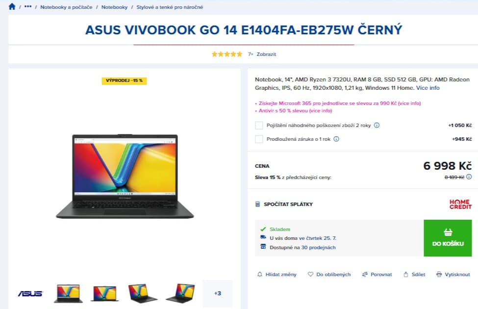 Asus 4,1GHz, 8GB RAM, SSD, 14"