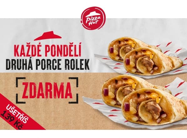 Pizza Hut - akce 1+1 zdarma na rolky