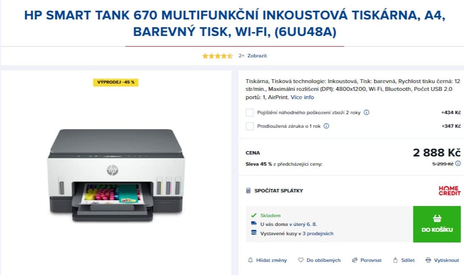 Barva, ink, multifunkce, tank, HP, Wifi