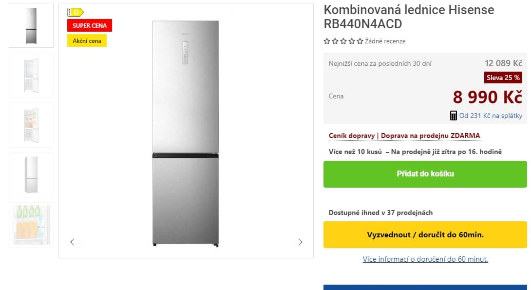 Lednice Hisense, total no frost, 200cm