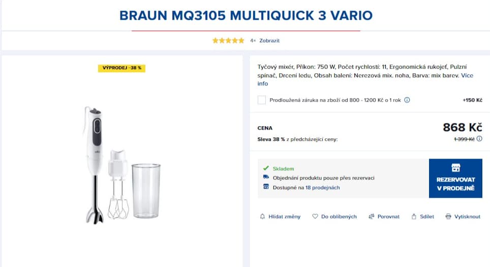 Tyčový mixér MultiQuick 3 Vario