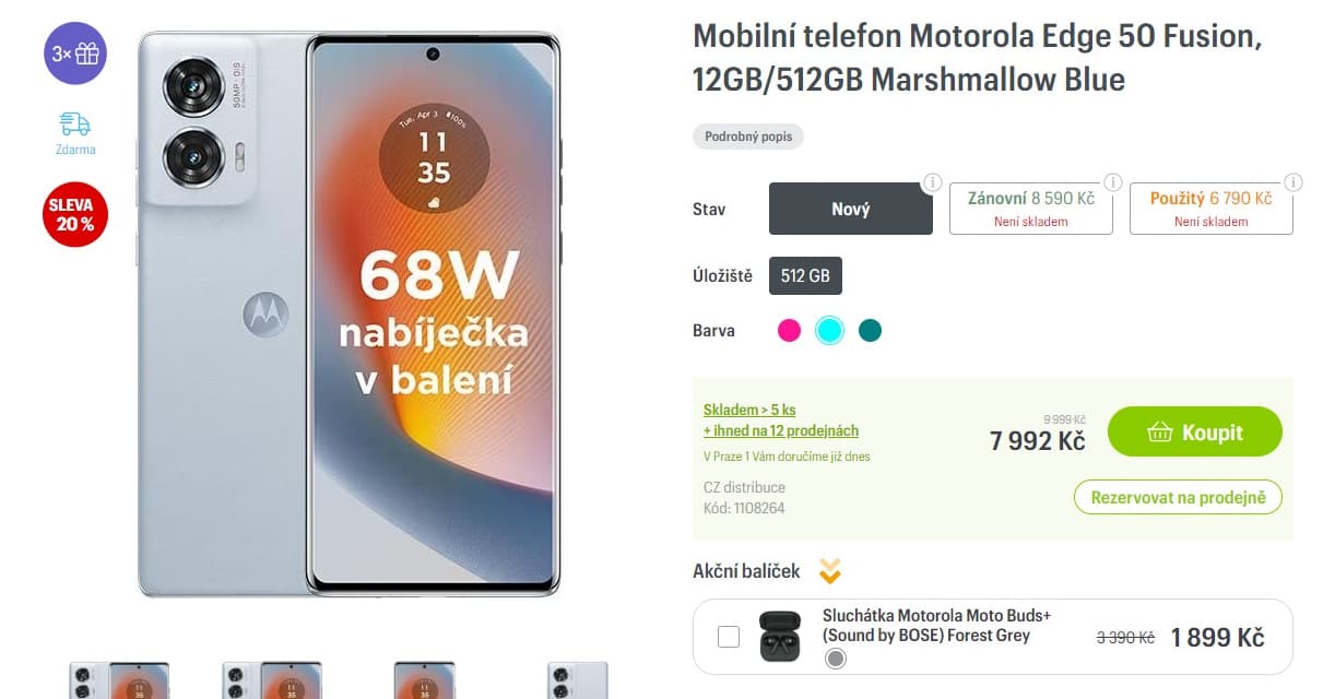 Motorola 8x 2,4GHz, 12GB RAM, 512GB, 6,7"