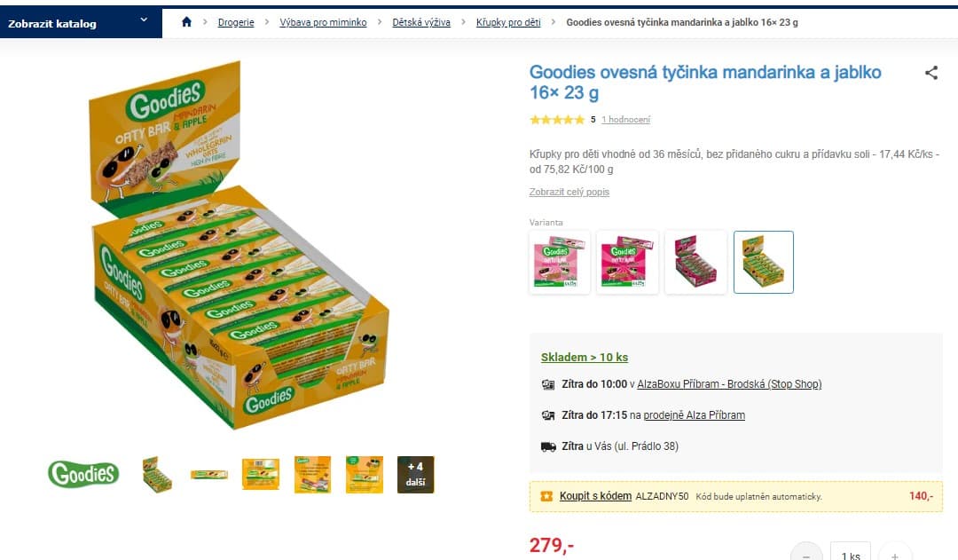 Ovesná tyčinka mandarinka a jablko 16 x 23 g
