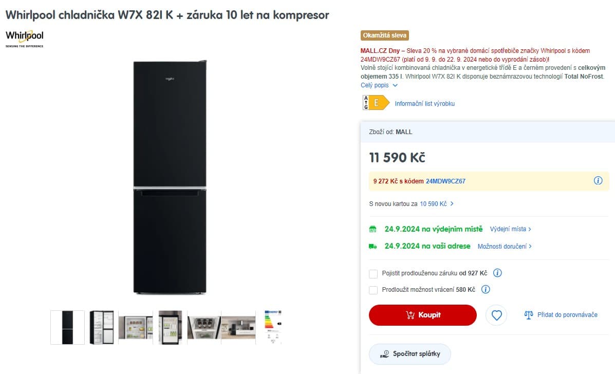 Komb. lednice Whirlpool, 231/104 l