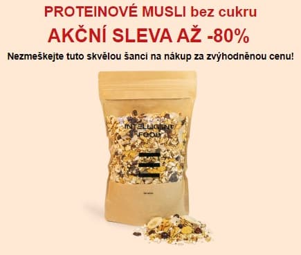 Sleva 80% na proteinové müsli