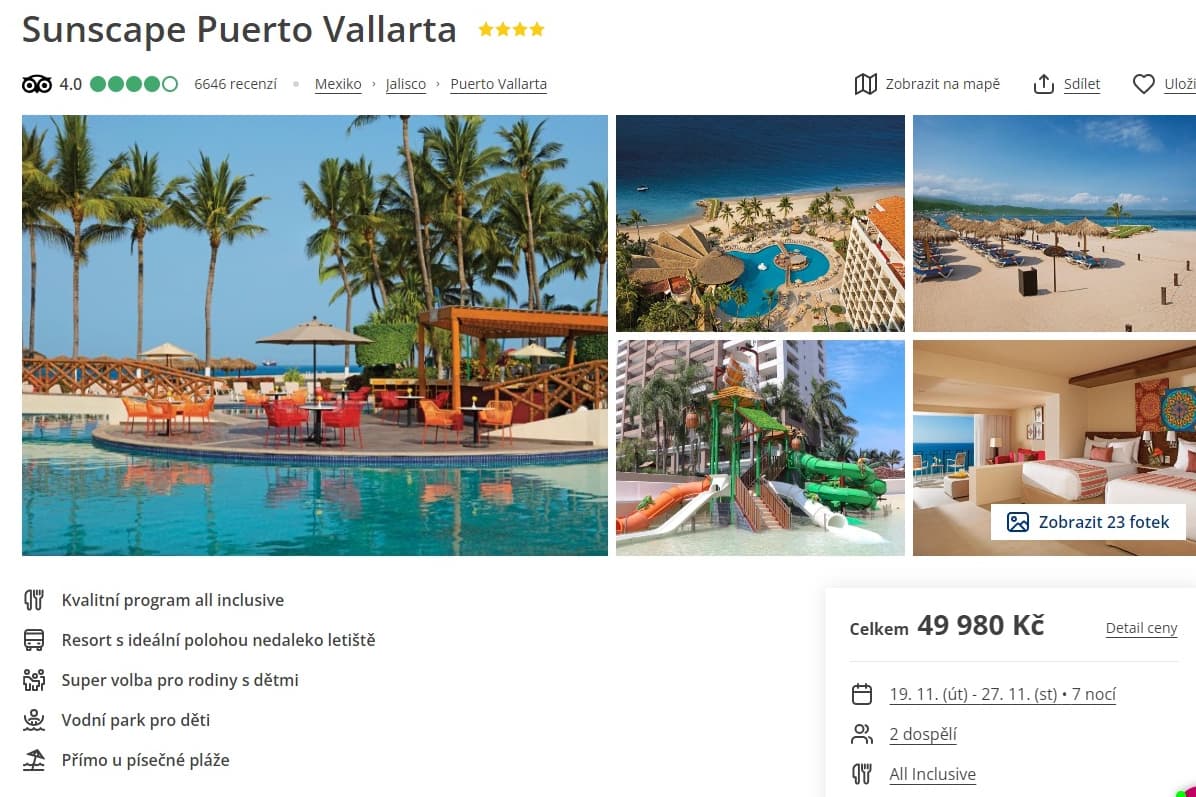 Mexiko, 7 nocí, All Incl., letenky, 4* hotel