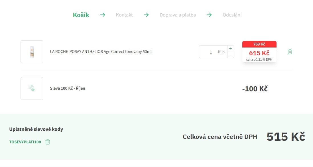 Sleva 100 korun z nákupu nad 600