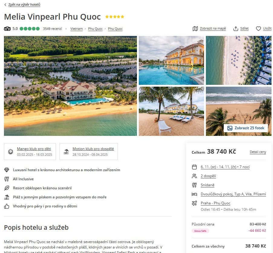 Vietnam, 7 nocí, S., letenky, 5* hotel