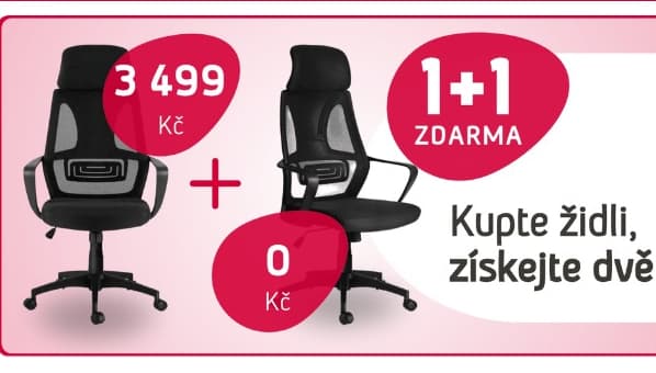 Akce 1+1 zdarma na kancelářské židle