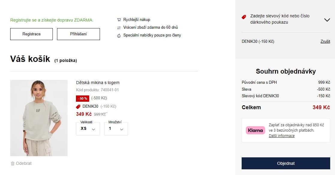 Gap.cz - extra kód -30% na vše