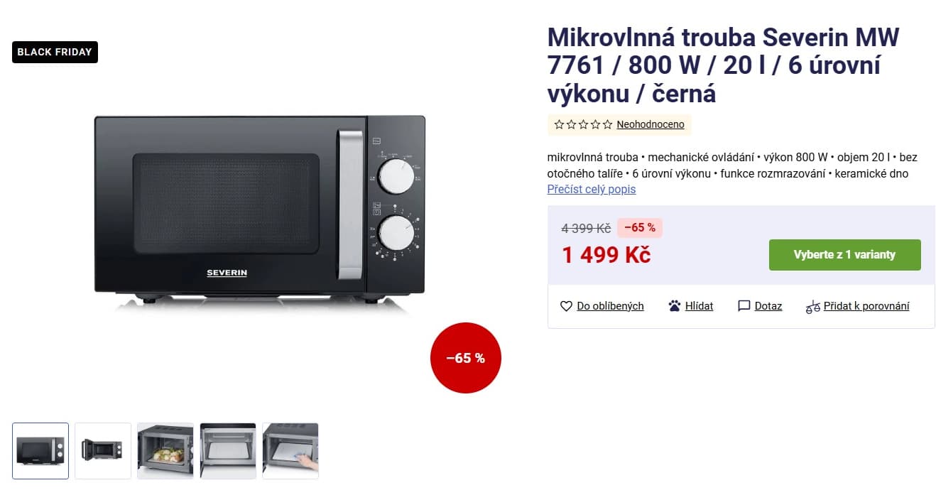Mikrovlnka Severin, keramika, 20 l.