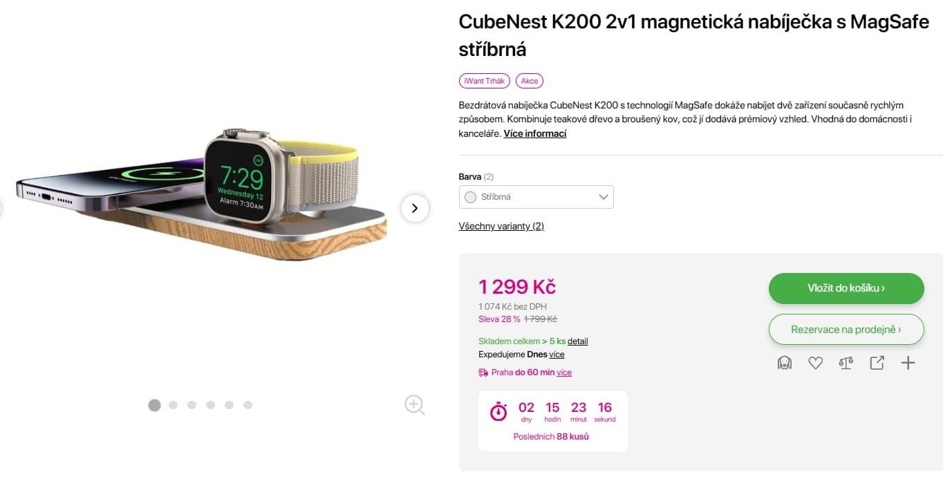 Bezdrátová nabíječka CubeNest 2v1 20W