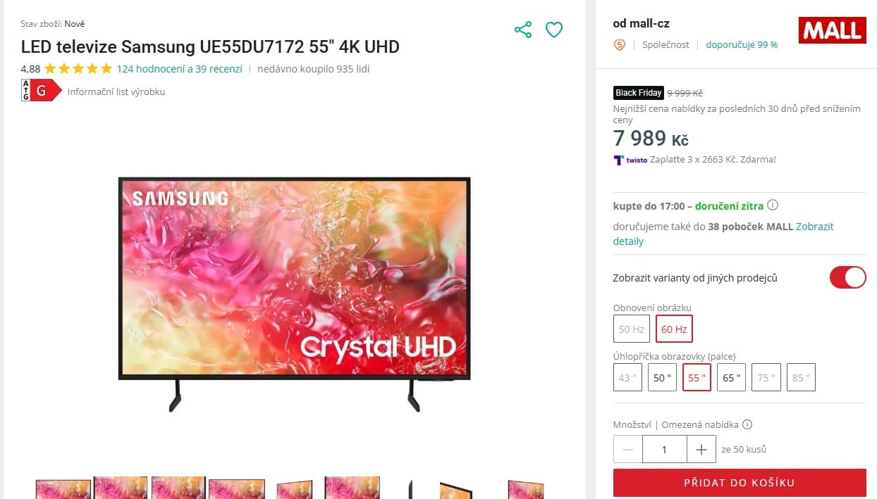4K Smart TV 139cm, Samsung