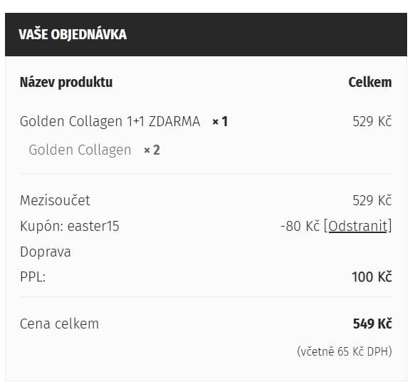 Golden Kolagen akce 1+1 zdarma