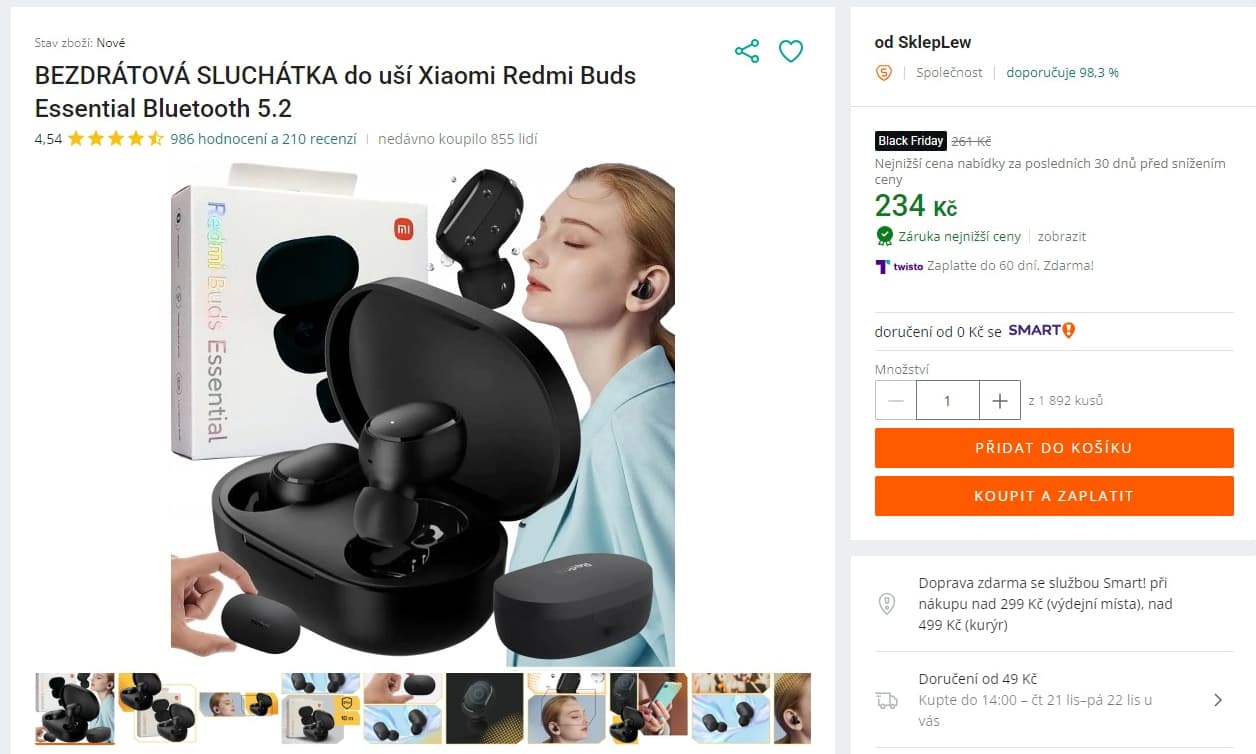 BT sluchátka Xiaomi Redmi Buds Essential