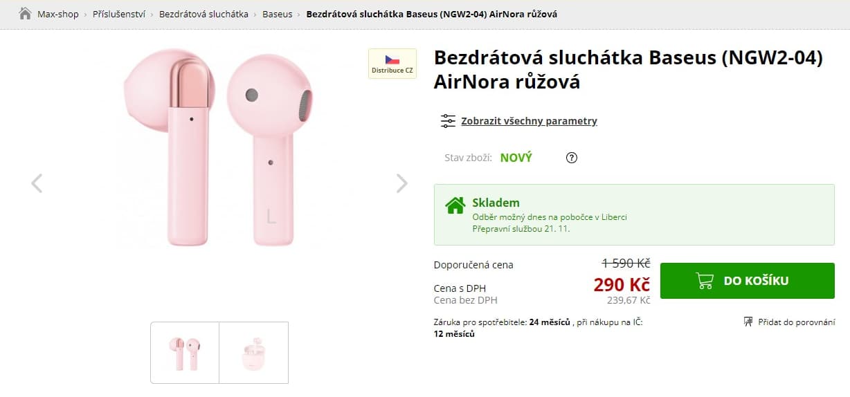 BT sluchátka Baseus Encok, 24 hod