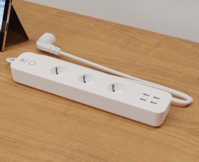 Chytrá 3x zásuvka/prodlužka, USB-A, Wifi