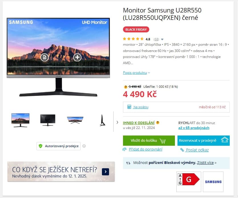 4K PC monitor Samsung 28", HDR