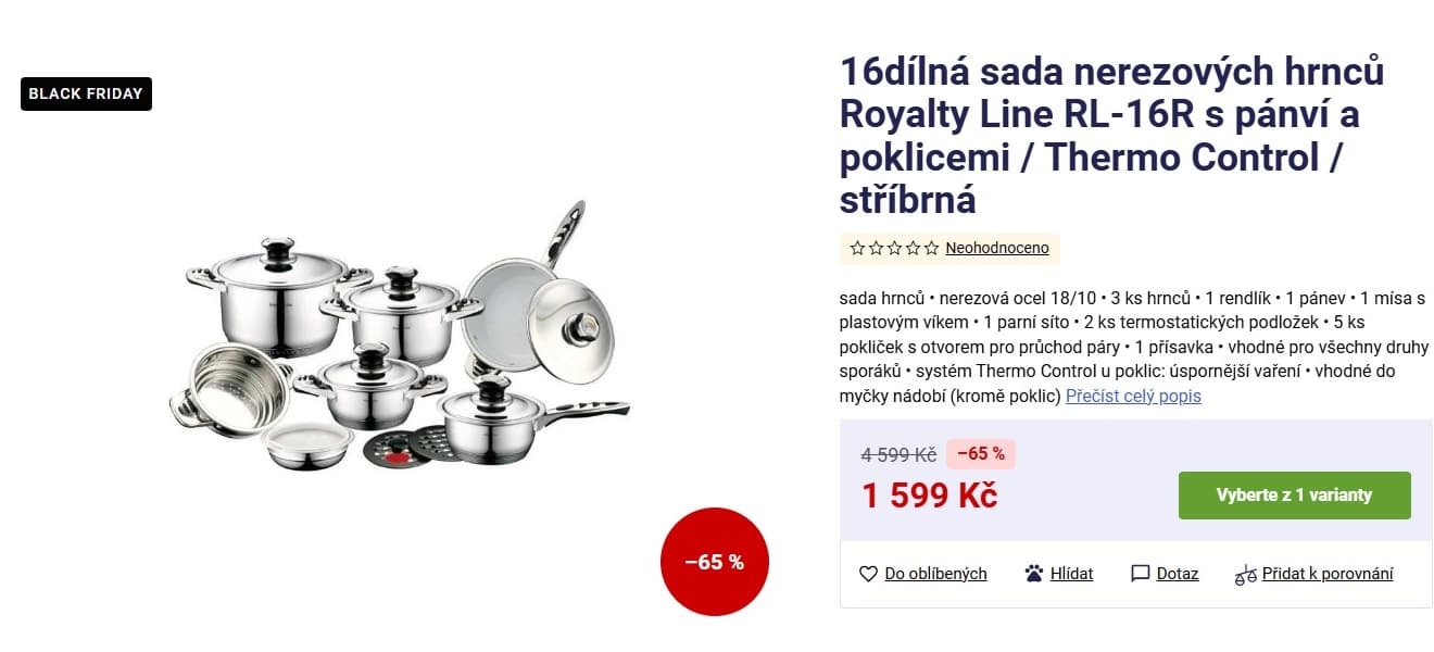 16 dílná sada nádobí RoyalLine