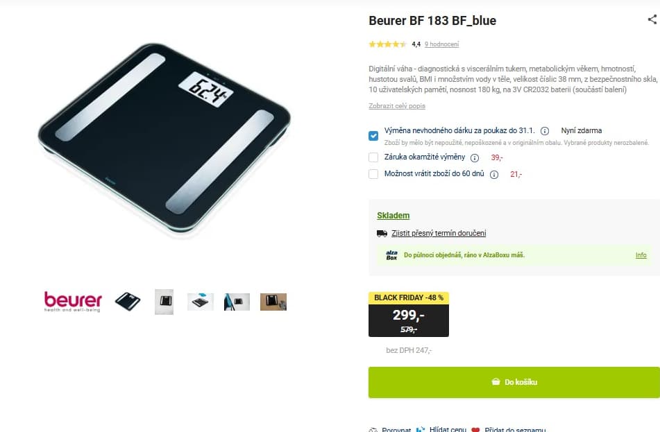 Digitální váha, diagnostická Beurer, funkce