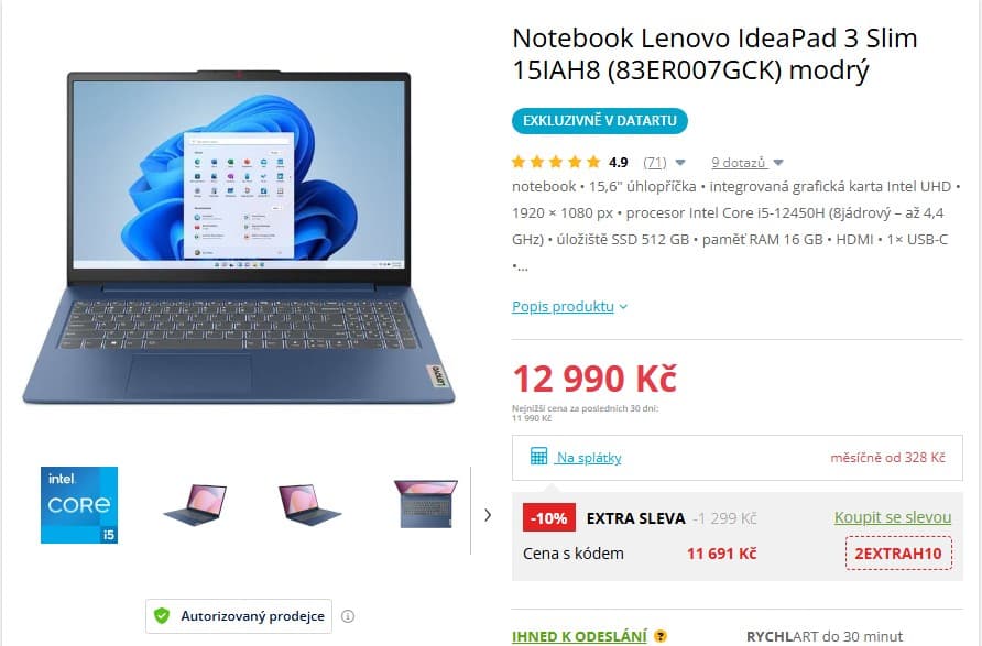 Lenovo i5 4,4GHz, 16GB RAM, 15,6", 1,62kg