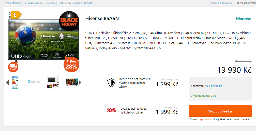 4K QLED TV 215cm Hisense