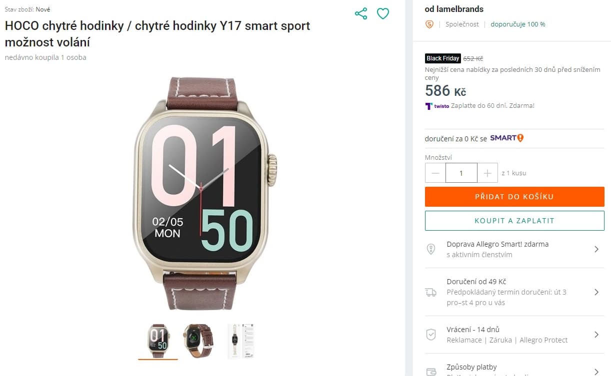 Chytré sportovní hodinky HOCO