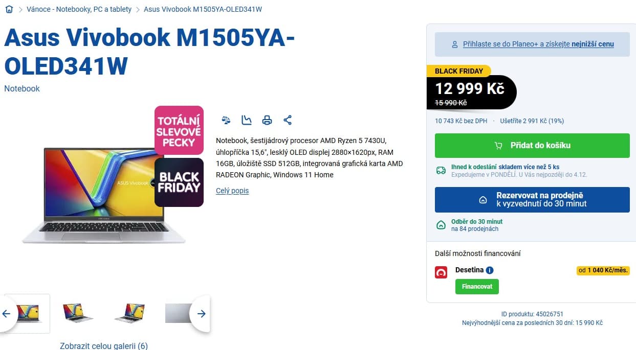 Asus 4,3GHz, 16GB RAM, 15,6", 1,7kg
