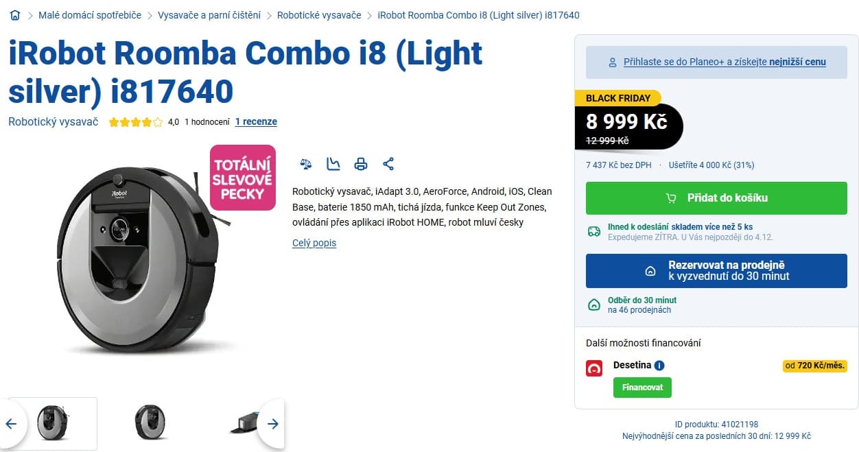 Robot vysavač/mop iRobot Roomba i8