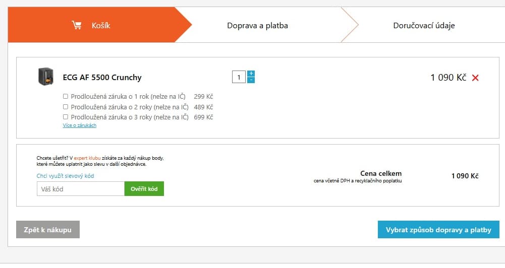 Horkovzdušná fritéza ECG 5,5 litru
