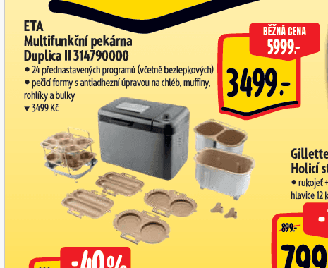 Pekárna Eta Duplica 1,5kg, džem, jogurt, dávkovač