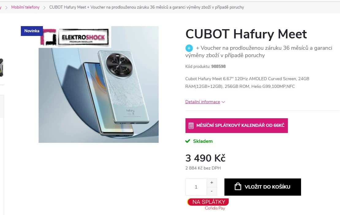 Cubot 8x 2,2GHz, 12GB RAM, 6,67", NFC