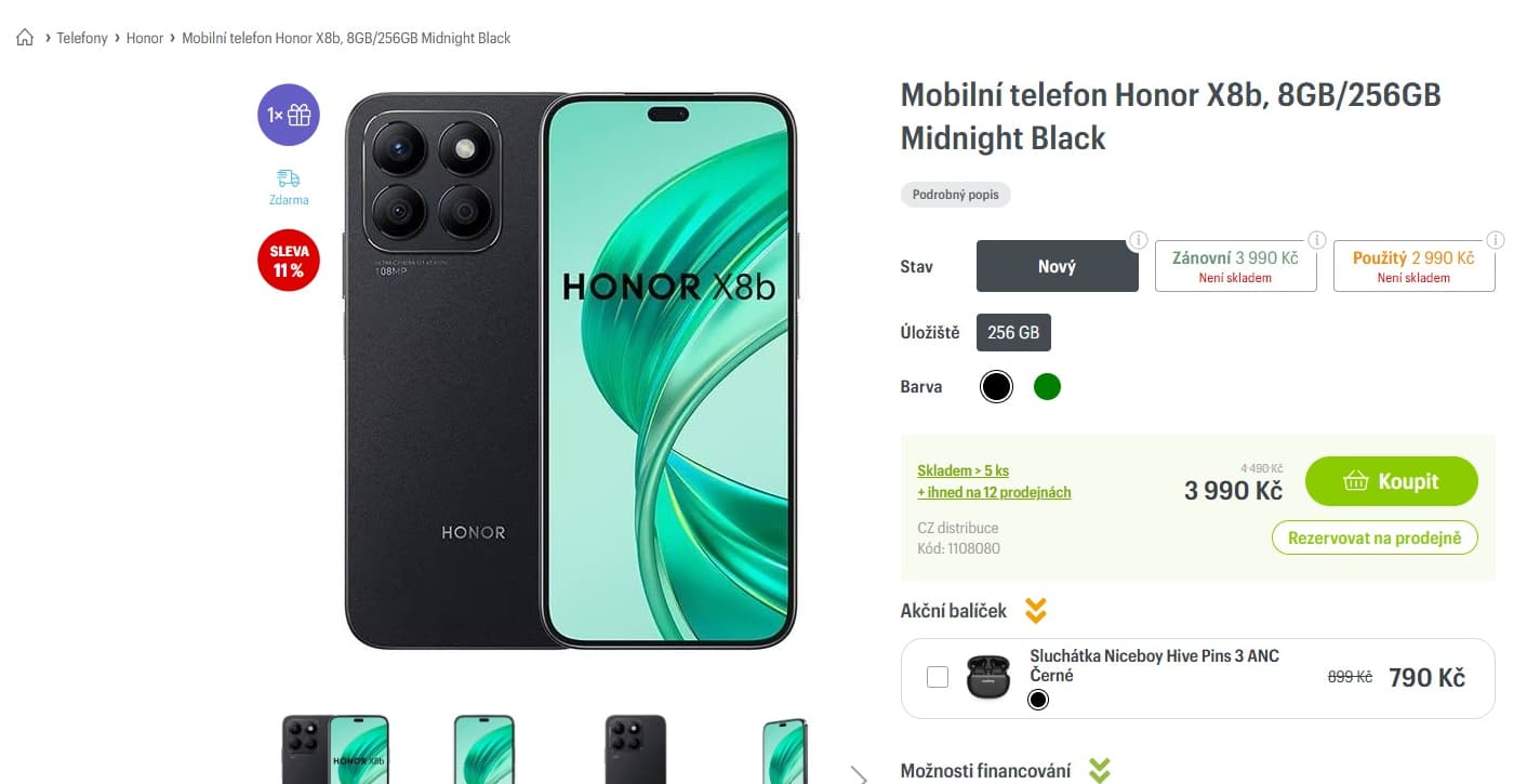 Honor X8b 8x 2,4GHz, 8GB RAM, 256GB, 6,7"