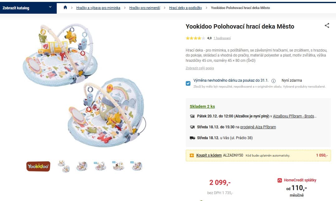 Polohovací hrací deka Město Yookidoo