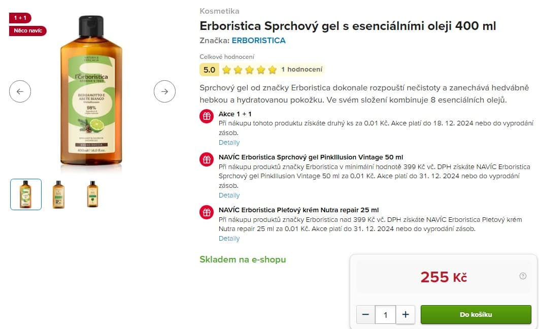 Erboristica Sprchový gel 400 ml