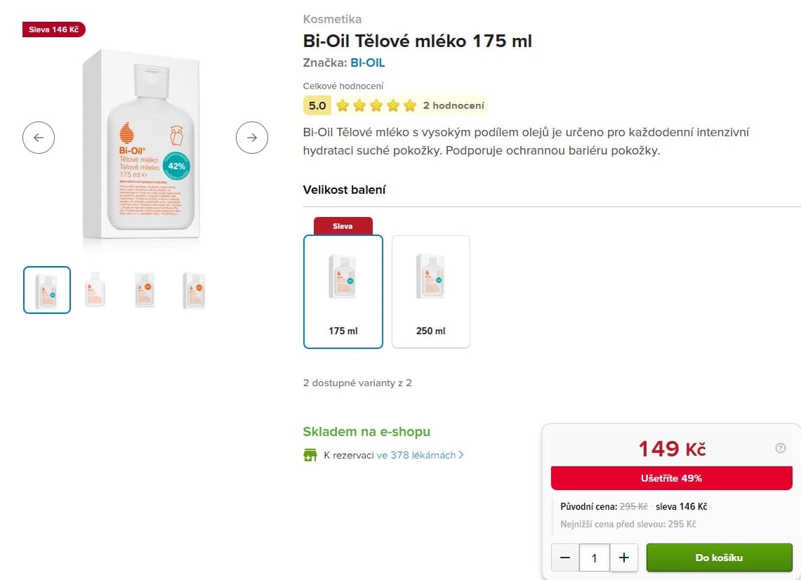 Tělové mléko Bi-Oil 175 ml