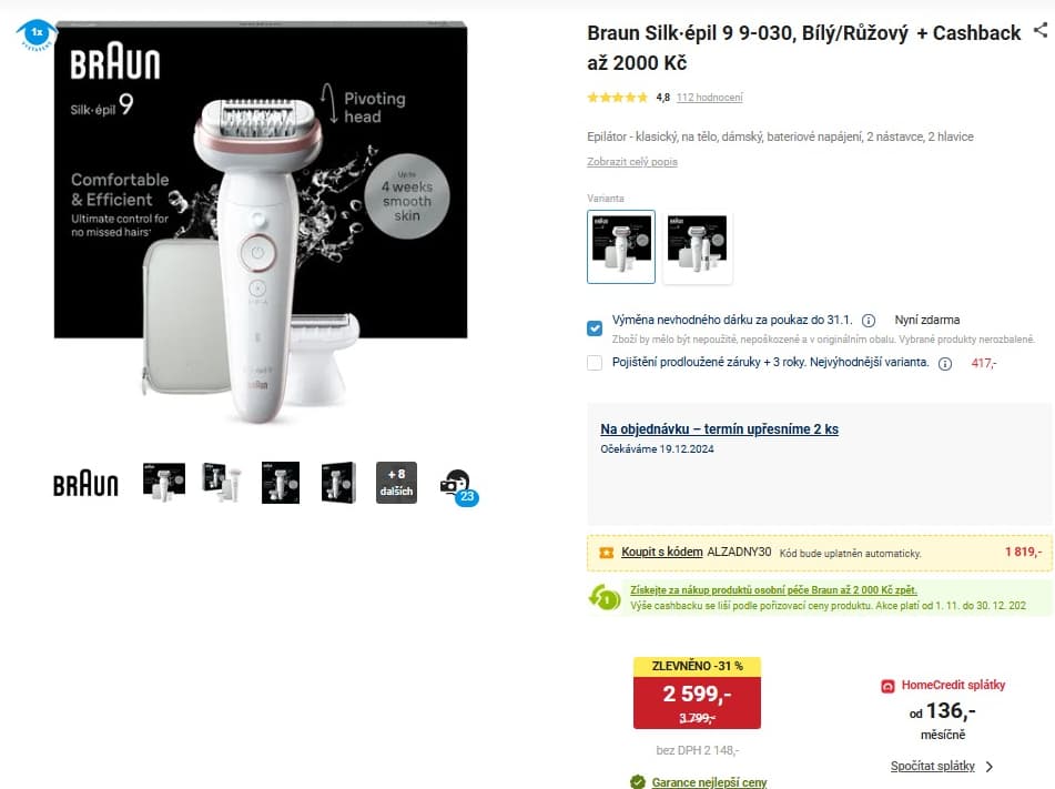 Epilátor Braun Silk-épil 9 9-030 3D