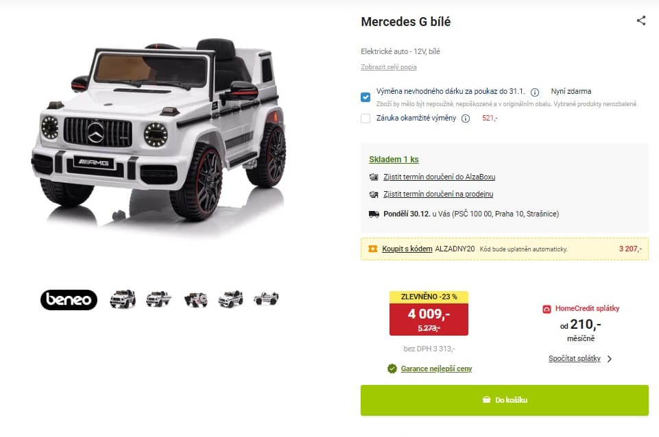 Elektrické autíčko Beneo Mercedes G