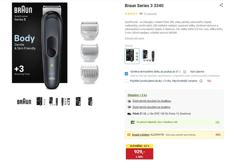 Zastřihovač Braun Series 3 3340