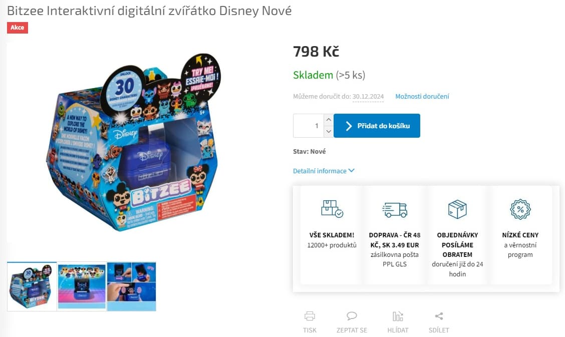 Interaktivní hologram Bitzee - Disney