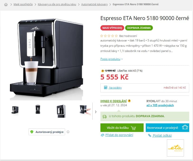 Espresso ETA Nero