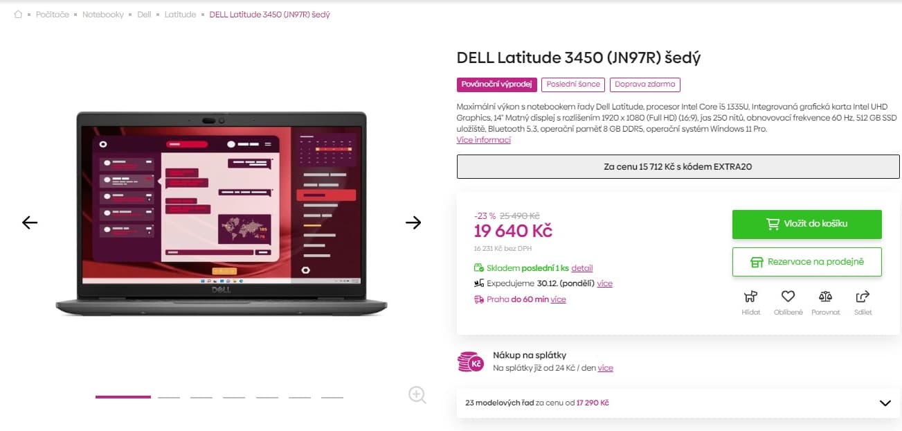 Dell i5 4,6GHz, 8GB RAM, SSD, 14"
